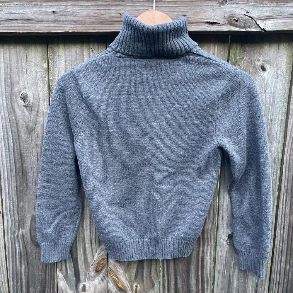 IZOD Sweater Kids Size 8 S/P Gray Pullover 1/4 Zip Mock Neck - Picture 2 of 4